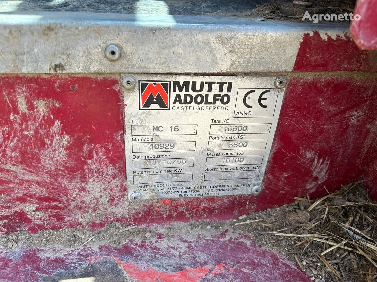 Forage mixer wagon MUTTI ADOLFO ROLLER CAR MC 16: picture 8