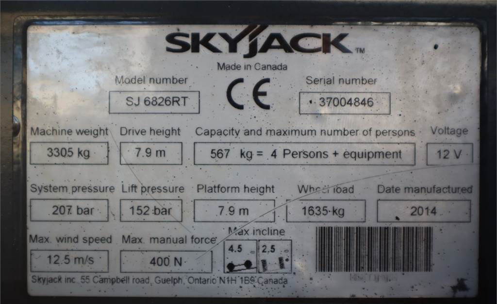 Scissor lift SkyJack SJ6826 Diesel, 4x4 Drive, 10m Working Height, 567k: picture 7