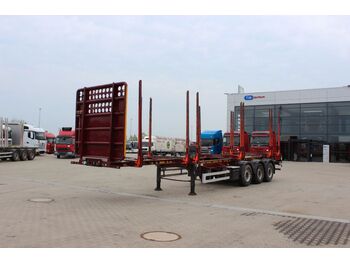 Timber transport, Semi-trailer HS NK3, 2x LIFTING AXLE, SAF: picture 1