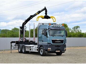 Timber transport, Truck MAN TGX 26.480 Holztransporter + LOGLIFT 115Z80A/6x4: picture 1