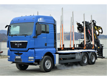 Timber transport MAN TGX 26.540 Holztransporter + Kran Topzustand 6x4: picture 1