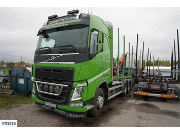 Timber transport VOLVO FH16 540 8x4 Timber Truck with Crane and Trailer: picture 1