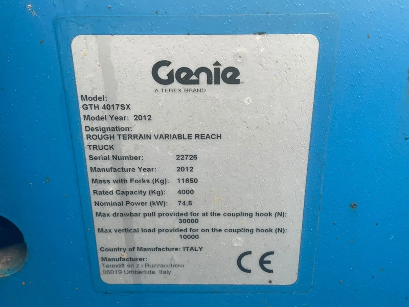 Genie GTH 4017 SX | HYDRAULIC FORKS | 4 TON | 17 METER leasing Genie GTH 4017 SX | HYDRAULIC FORKS | 4 TON | 17 METER: picture 21