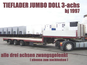 Doll TIEFLADER JUMBO 3achs ZWANGSGELENKT schwanenhals - Dropside/ Flatbed semi-trailer