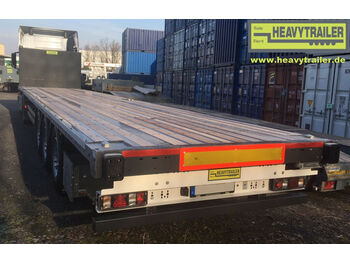 Dropside/ Flatbed semi-trailer HeavyTrailer 3-Achs-Plateau Container
