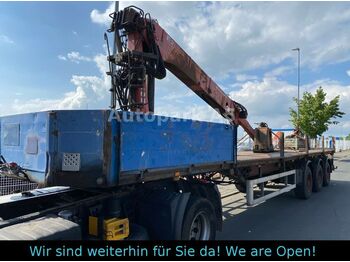 Kotschenreuther SL 270/3L Auflieger Plattform mit Kran Greifer  - Dropside/ Flatbed semi-trailer