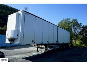 Closed box semi-trailer Ekeri 3 axle trailer with heater and full side opening: picture 1
