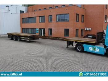 Flatbed semi-trailer Nooteboom 3-ass. Vlakke uitschuifbare oplegger // 3x gestuurd
