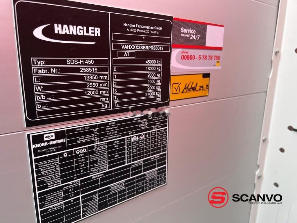 Curtainsider semi-trailer Hangler SDS-H 450 NORDIC - hævetag - hæve aksel - truck beslag: picture 28