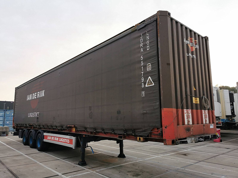 Container transporter/ Swap body semi-trailer Hertoghs O3 WITH CONTAINER curtain container: picture 4