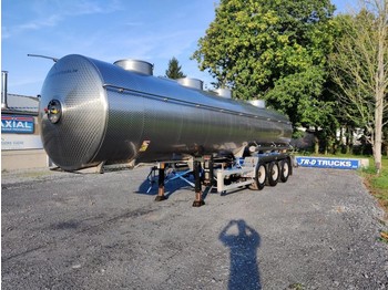 Tank semi-trailer for transportation of milk Magyar citerne en inox isotherme 4compartiments 29000L: picture 1