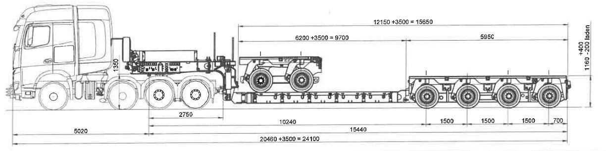 New Low loader semi-trailer SCHEUERLE 2+4-Achs-Tiefbett-Kombination: picture 4