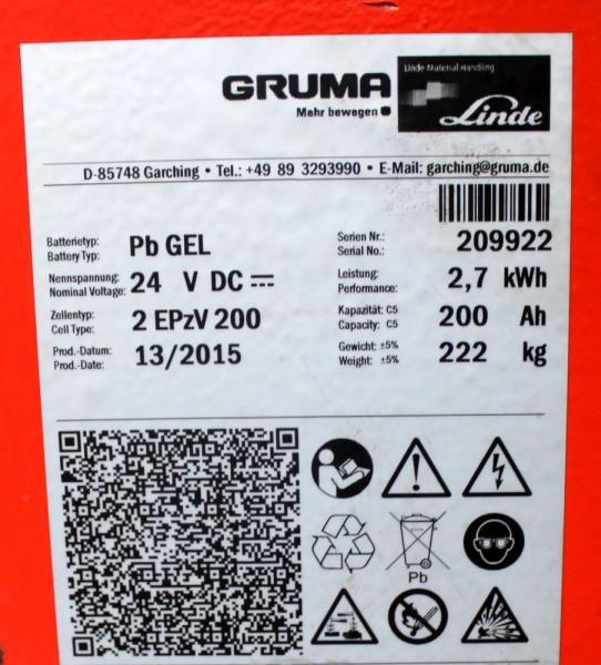 Battery GRUMA 24 Volt 2 PzV 200 Ah: picture 5
