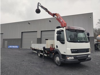 Dropside/ Flatbed truck, Crane truck DAF LF 45.160 EURO 5 - PLATEAU + GRUE + HAYON 1500 KG - 286000 KM: picture 1