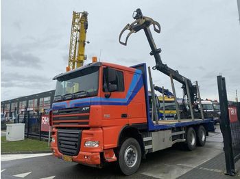 Dropside/ Flatbed truck, Crane truck DAF XF 105.510 6X4 MANUAL EURO 5 + JONSERED 1020: picture 1