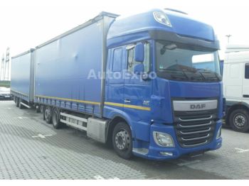 Curtainsider truck DAF XF 460 SSC FAN Low-Deck,mit Anhänger,2x LBW 1.5t: picture 1