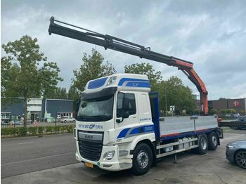Dropside/ flatbed truck DAF CF 440 FAR 6X2 EURO 6 + PALFINGER PK23500 MET RE