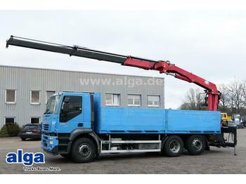 Dropside/ flatbed truck Iveco AD260S42 6x2, Kran HMF 2000L2, Greifersteuerung