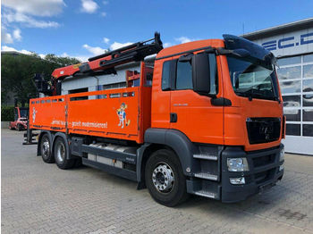 Dropside truck MAN TGS 26.400 6x2 Pritsche Kran Palfinger PK 21001L