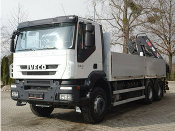 Dropside/ Flatbed truck, Crane truck Iveco TRAKKER 360 6x4 EURO5 Pritsche mit Kran Hiab: picture 1