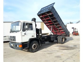 Tipper MAN 18.232 left hand drive 6 cylinder 17.7 ton with PM102 crane: picture 1