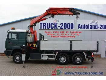 Dropside/ Flatbed truck, Crane truck MAN 28.464 6x4 Fassi F300 - 25 m Hakenhöhe Intarder: picture 1
