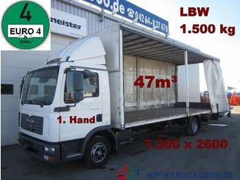 Curtainsider truck MAN TGL 12.180 Schiebeplane 7.30m lang 47m³ LBW1.5t.: picture 1