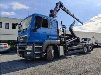 Hook lift truck, Crane truck MAN TGS 26.320 Euro5 container + Kraan HIAB: picture 1