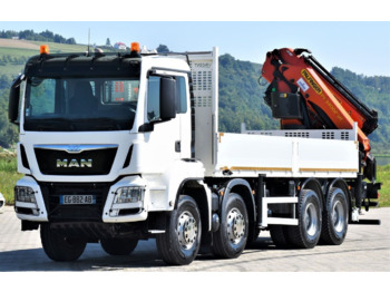 Dropside/ Flatbed truck, Crane truck MAN TGS 35.440: picture 4