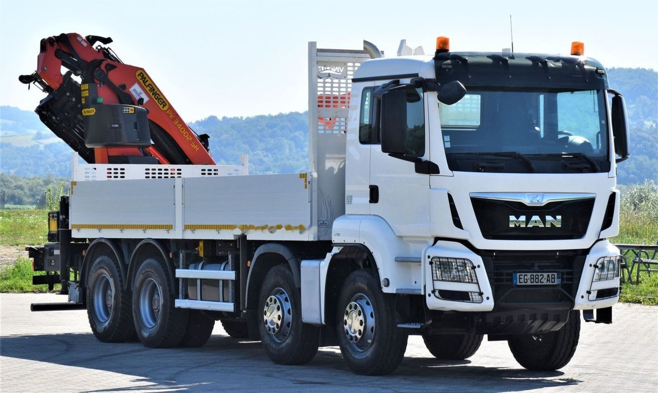 Dropside/ Flatbed truck, Crane truck MAN TGS 35.440: picture 3