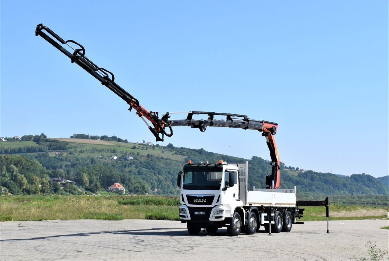 Dropside/ Flatbed truck, Crane truck MAN TGS 35.440: picture 2
