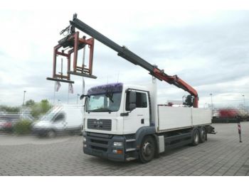 Dropside/ Flatbed truck MAN TG-A 26.360 6x2 Pritsche Heckkran: picture 1