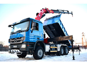 Tipper, Crane truck Mercedes-Benz ACTROS 3341 6x6 HMF 4220 CRANE KIPER KRAN: picture 1