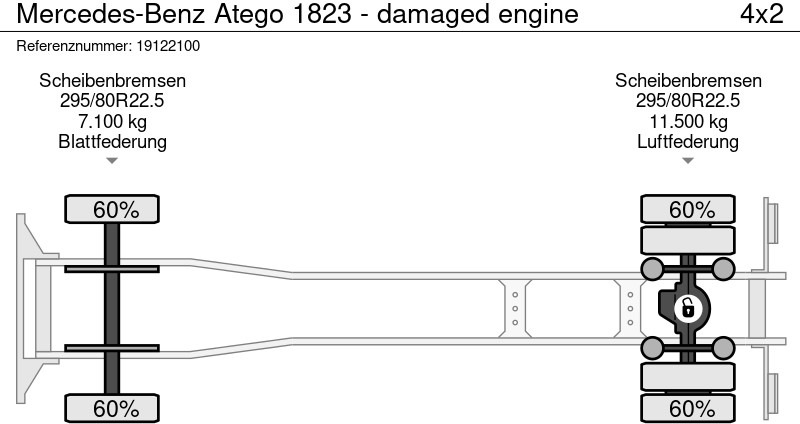 Curtainsider truck Mercedes-Benz Atego 1823 - damaged engine: picture 10