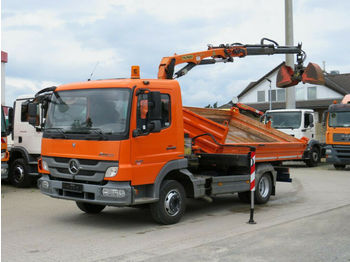 Crane truck Mercedes-Benz Atego 818 K 2-Achs Kipper Kran Greiferst.: picture 1