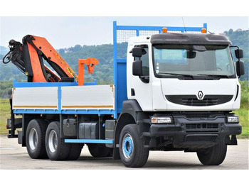 Crane truck, Dropside/ Flatbed truck Renault KERAX 370 *PK 16502 + FUNK / 6x4 * TOP: picture 3