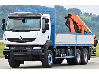 Crane truck, Dropside/ Flatbed truck Renault KERAX 370 *PK 16502 + FUNK / 6x4 * TOP: picture 4