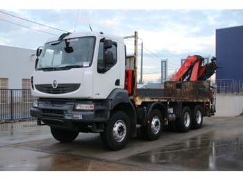 Dropside/ Flatbed truck Renault KERAX 410 DXI + FASSI F240 (5x hydr.): picture 1