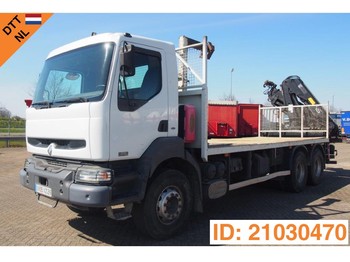 Dropside/ Flatbed truck, Crane truck Renault Kerax 370 DCi - 6x4: picture 1