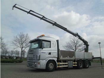 Dropside/ Flatbed truck Scania 124.400 6X2 MANUAL HIAB120-4 EURO 2: picture 1