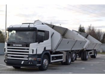 Tipper Scania 124 420 2 Seiten Kipper 6,40 m + Anhänger 7,50 m: picture 1
