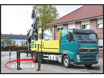 Dropside/ Flatbed truck Volvo FH 420, Baustoff,  6x4, Fassi F215 AS 22,: picture 1