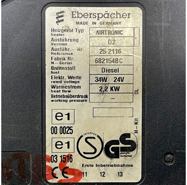 Eberspächer 4-series 124 (01.95-12.04) - Heating/ Ventilation: picture 5