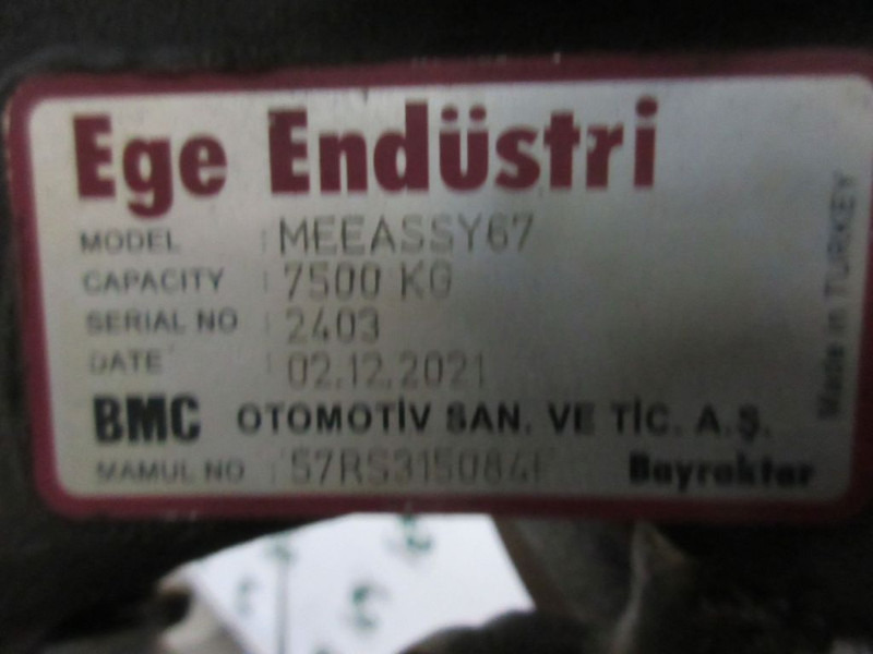 BMC MEEASSY67//2403//57RS3150841/MODEL 2022 VOORAS BMC 1846 TGR - Front axle: picture 5