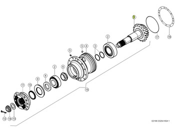  Claas Xerion 4000 - zwrotnica - zestaw kół stożkowych 0014994040 - Steering knuckle: picture 1