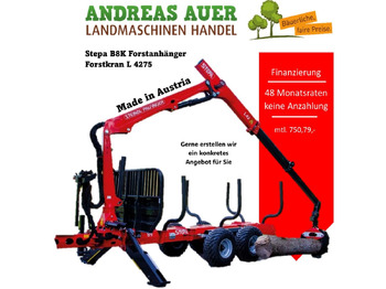 Stepa B8K-Rückewagen mit Forstkran-L 4275 - Timber transport: picture 1