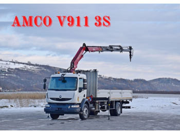 Renault MIDLUM 220 DXI *PRITSCHE 7,35m * KRAN + FUNK - Dropside/ Flatbed truck: picture 1