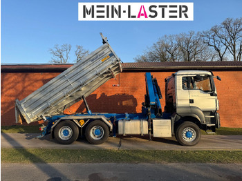 Tipper, Crane truck MAN Aufbau Meiller Bordmatik + HMF 1330 K4 15m Funk: picture 5