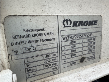 Dropside/ Flatbed semi-trailer Krone SDP 27 SDP 27 , Edscha-Verdeck, Ex-Fahrschule: picture 5