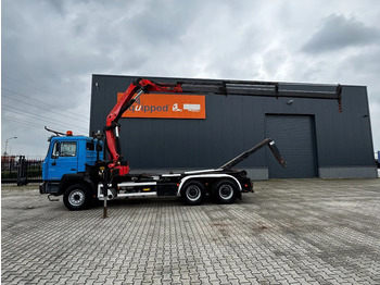 Hook lift truck, Crane truck MAN FE 410A, 6x4, EURO 2, Palfinger PK17000 Crane + VDL HOOK, full spring, manual gearbox, MOT 9/2025: picture 2